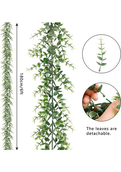 15 Paket 30FT Yapay Okaliptüs Çelenkler Sahte Yeşillik Sarmaşıklar Sahte Asılı Bitkiler Düğün Masa Zemin Arch Için (Yurt Dışından) modelleri