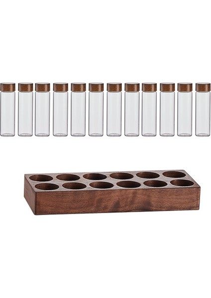 Kahve Çekirdekleri Saklama Kabı Kahve Çay Test Tüpü Cam Şişe Ceviz Vitrin Rafı Espresso Kahve Aksesuarları B (Yurt Dışından)