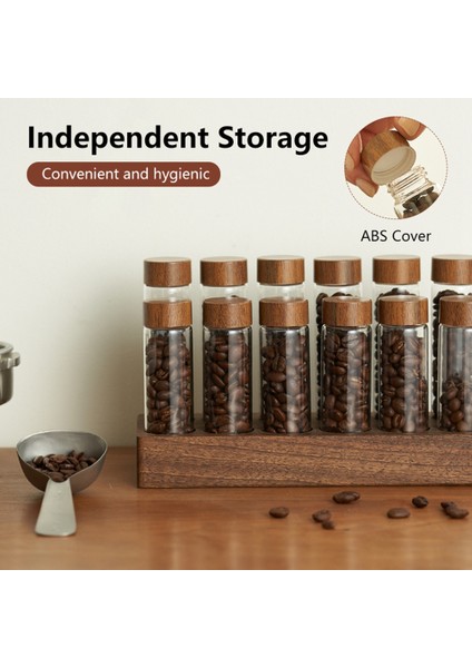 Kahve Çekirdekleri Saklama Kabı Kahve Çay Test Tüpü Cam Şişe Ceviz Vitrin Rafı Espresso Kahve Aksesuarları B (Yurt Dışından) indirimleri