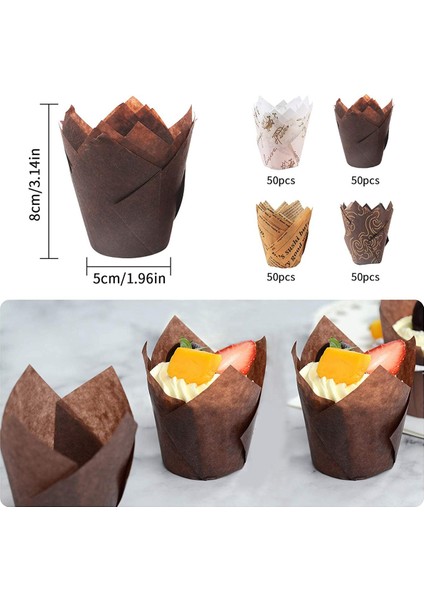 Cupcake Kalıpları, 400 Adet Lale Pişirme Bardak Muffin Bardak Cupcake Gömlekleri Doğum Günü Duş Partisi Için Muffin Kutuları (Yurt Dışından)