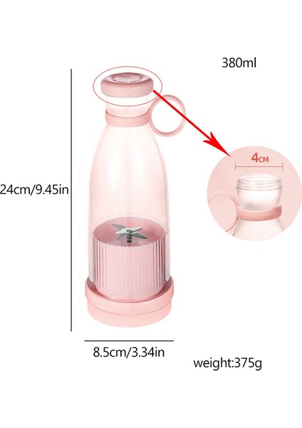 Şarj Edilebilir Mikserler Taze Meyve Sıkacakları USB Taşınabilir Meyve Suyu Şişesi Mini Hızlı Elektrikli Blender Smoothie Buz Yapıcı Mavi (Yurt Dışından) indirimleri