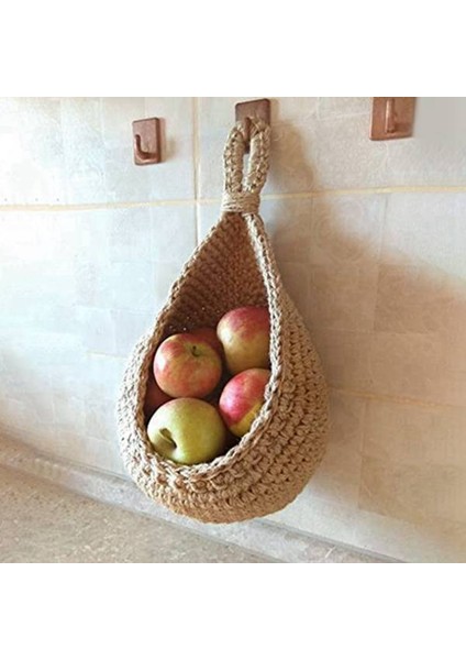 Jüt Patates ve Soğan Depolama Sepeti Kiler Boho Mutfak Dekoru Bohemian Asılı Meyve Sepetleri Mutfak Için (Yurt Dışından)