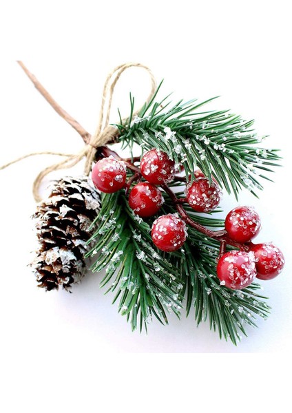 Kırmızı Berry Çam Dalları Dökmeyen Noel Meyveleri Kaynaklanıyor Dekor 8 Pcs Yapay Çam Kozalakları Şube Zanaat Çelenk Seçim (Yurt Dışından) fiyatları