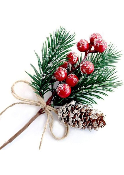 Kırmızı Berry Çam Dalları Dökmeyen Noel Meyveleri Kaynaklanıyor Dekor 8 Pcs Yapay Çam Kozalakları Şube Zanaat Çelenk Seçim (Yurt Dışından) fırsatları