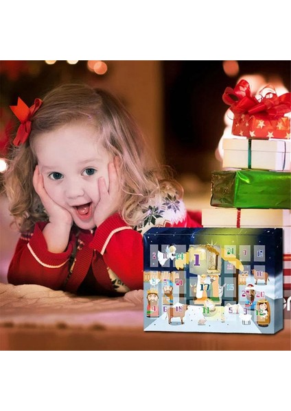 Takvim 2023 Doğum Sahnesi, Doğum Sahnesi Takvim Seti, Sevimli Hayvan Küçük Insanlar Xmas (Yurt Dışından)