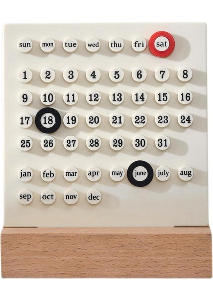Ahşap Masa Takvimi Sürekli Takvim Retro Ev Benzersiz Hediyeler, Ay Tarih Göstergesi, Ofis Için Masa Süslemeleri, Beyaz (Yurt Dışından)
