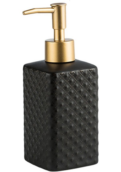 Seramik Sabunluk, Doldurulabilir El Yıkama Sıvısı Losyonu, Narin Vintage Rölyefli, Banyo Veya Mutfak Için (Siyah) (Yurt Dışından)