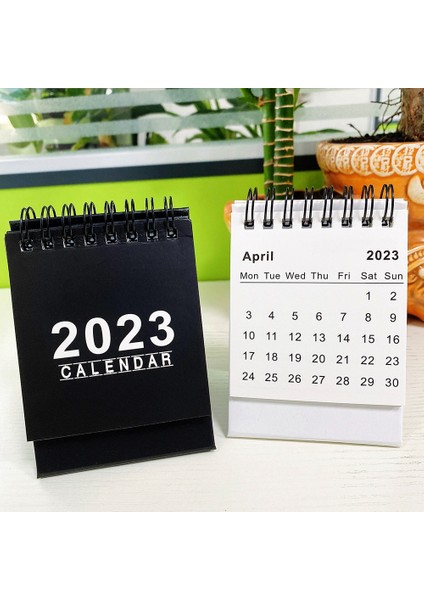 10 Adet Mini Masa Takvimi 2023 Şu Anda Aralık 2023'E Kadar Çalışıyor, Hediyeler Için 105X76MM Küçük Daimi Masa Takvimleri (Siyah) (Yurt Dışından)