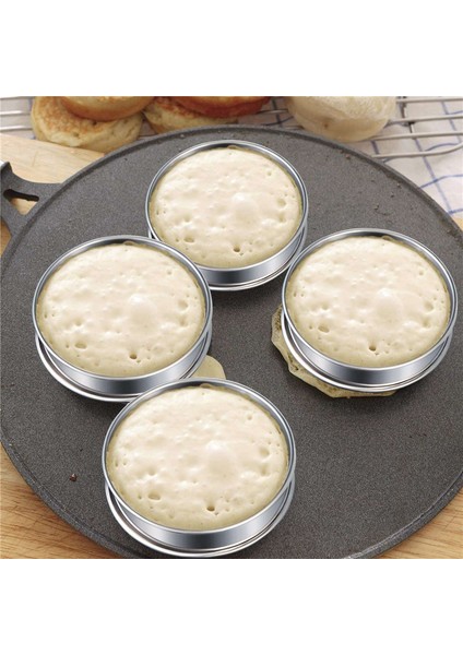 24 Adet Muffin Tart Yüzükler Çift Haddelenmiş Tart Yüzük Paslanmaz Çelik Muffin Yüzükler Gıda Yapımı Için Metal Yuvarlak Halka Kalıp (Yurt Dışından)
