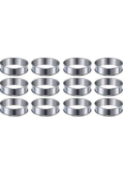 24 Adet Muffin Tart Yüzükler Çift Haddelenmiş Tart Yüzük Paslanmaz Çelik Muffin Yüzükler Gıda Yapımı Için Metal Yuvarlak Halka Kalıp (Yurt Dışından)
