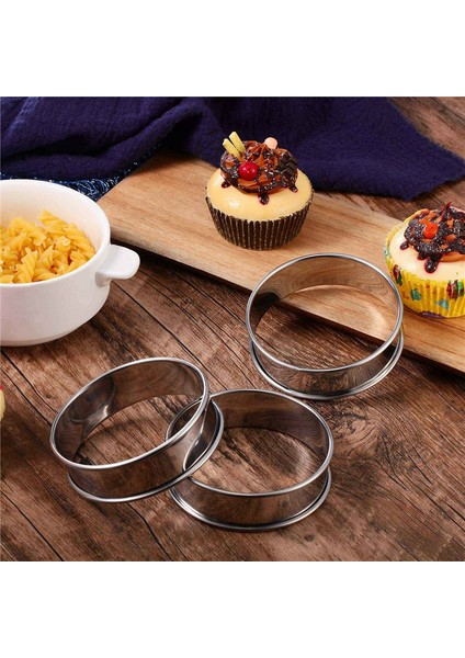 24 Adet Muffin Tart Yüzükler Çift Haddelenmiş Tart Yüzük Paslanmaz Çelik Muffin Yüzükler Gıda Yapımı Için Metal Yuvarlak Halka Kalıp (Yurt Dışından)