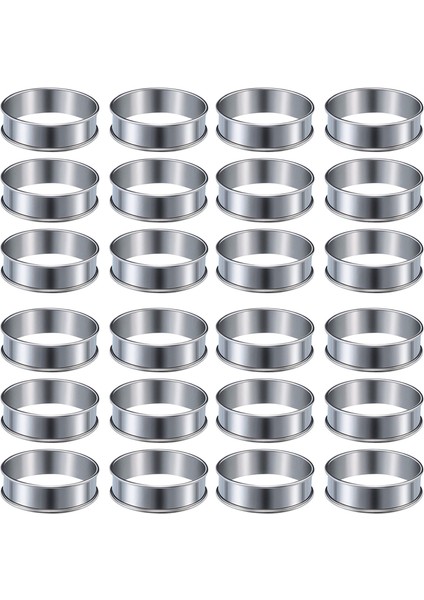 24 Adet Muffin Tart Yüzükler Çift Haddelenmiş Tart Yüzük Paslanmaz Çelik Muffin Yüzükler Gıda Yapımı Için Metal Yuvarlak Halka Kalıp (Yurt Dışından)