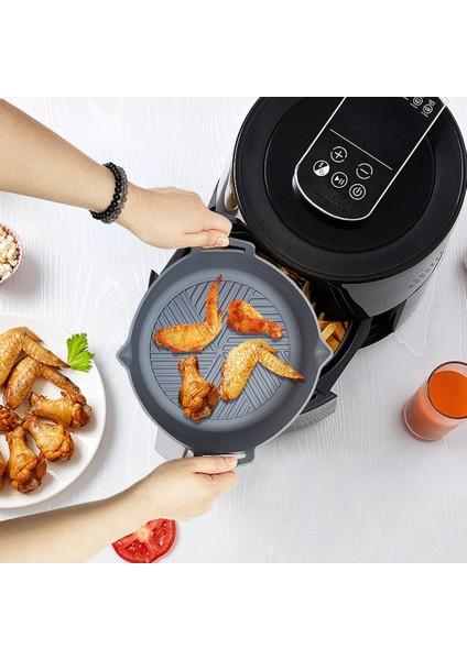 Yeniden Kullanılabilir Silikon Hava Fritöz Astar Sepeti Kare Hava Fritöz Pot Tepsi Airfryer Aksesuarları Için Isıya Dayanıklı Gıda Pişirme E (Yurt Dışından)