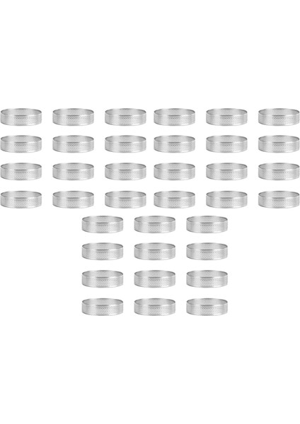 36 Paket Paslanmaz Çelik Tart Halkaları, Delikli Kek Mus Halkası, Kek Halkası Kalıbı, Yuvarlak Kek Pişirme Araçları 6 cm (Yurt Dışından) fiyatları