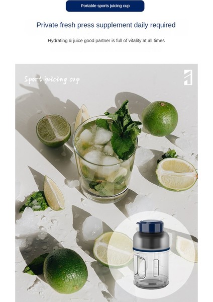 1500 ml Taşınabilir Blender Şişe Spor Suyu Makinesi Güçlü Mutfak Meyve Suyu Blender Bardak Portakal Sıkacağı Elektrikli Mikserler-B (Yurt Dışından)