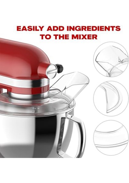 Kitchenaid 4,5-5 Quart Mikser Kasesi Için Dökme Kalkanı, Kitchenaid Aid Devrilebilir Kafalı Stand Mikserler Için Şeffaf Güvenlik Kalkanı (Yurt Dışından) fiyatları