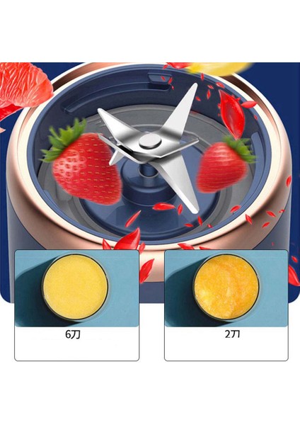 6 Bıçaklı Taşınabilir Meyve Sıkacağı Bardağı Sıkacağı Meyve Fincan Otomatik Küçük Elektrikli Meyve Sıkacağı Smoothie Blenderı Mutfak Robotu, Bir (Yurt Dışından)