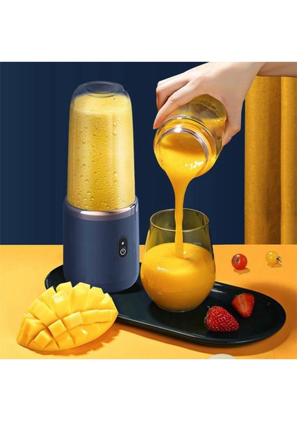 6 Bıçaklı Taşınabilir Meyve Sıkacağı Bardağı Sıkacağı Meyve Fincan Otomatik Küçük Elektrikli Meyve Sıkacağı Smoothie Blenderı Mutfak Robotu, Bir (Yurt Dışından)