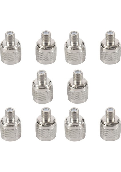 10 Adet N Tipi Erkek Fiş F Dişi Rf Koaksiyel Adaptör Konnektörü Kablosuz Anten, Gümüş (Yurt Dışından)