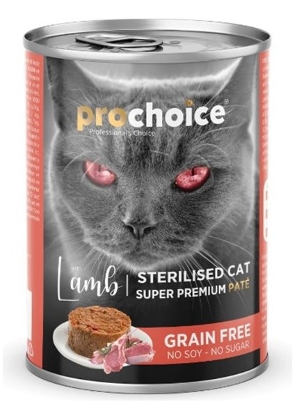 Prochoice Adult Cat Sterilised Lamb Pate Kedi Konservesi 12X400 gr