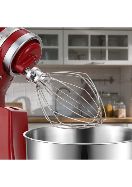 Kitchenaid Stand Mikser Için Tel Kırbaç 5qt Kaldırma ve 6qt, Çırpma Aparatı, Paslanmaz Çelik Yumurta Krema Karıştırıcı (Yurt Dışından)