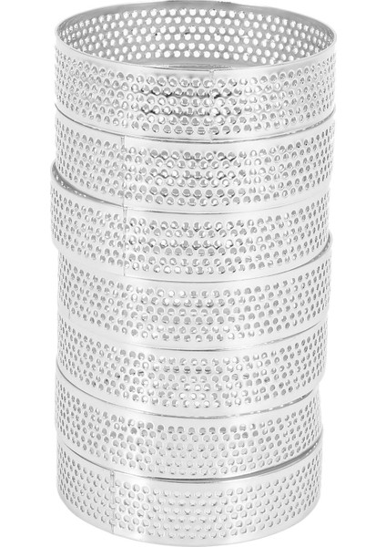 10 Adet Dairesel Gözenekli Tart Halkası Alt Kule Pasta Kek Kalıbı Pişirme Araçları Isıya Dayanıklı Delikli Mus Halkası, 8 cm (Yurt Dışından) modelleri