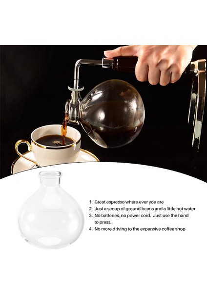 Kahve Sifonu Pot Aksesuarları -3/5 Fincan Yüksek Kaliteli Cam Sifon Vakum Pot Kahve Makinesi Parçaları Değiştirin (B) (Yurt Dışından)