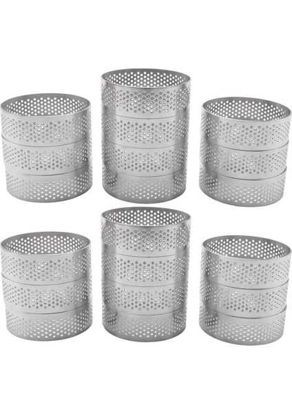 20 Paket Paslanmaz Çelik Tart Halkası, Isıya Dayanıklı Delikli Kek Mus Halkası, Yuvarlak Halka Pişirme Çörek Araçları, 5.9cm (Yurt Dışından) indirimleri