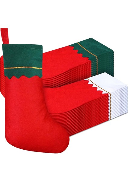 36 Adet Noel Çorap Parti Iyilik Çorap Noel Dekorasyon Çorap Tatil Için Rustik Noel Noel Baba Çorap (Yurt Dışından)