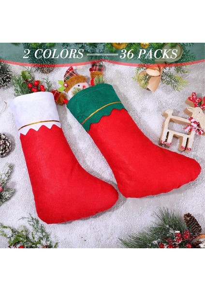 36 Adet Noel Çorap Parti Iyilik Çorap Noel Dekorasyon Çorap Tatil Için Rustik Noel Noel Baba Çorap (Yurt Dışından) modelleri