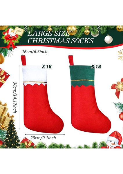 36 Adet Noel Çorap Parti Iyilik Çorap Noel Dekorasyon Çorap Tatil Için Rustik Noel Noel Baba Çorap (Yurt Dışından) fırsatları