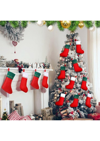 36 Adet Noel Çorap Parti Iyilik Çorap Noel Dekorasyon Çorap Tatil Için Rustik Noel Noel Baba Çorap (Yurt Dışından) indirimleri