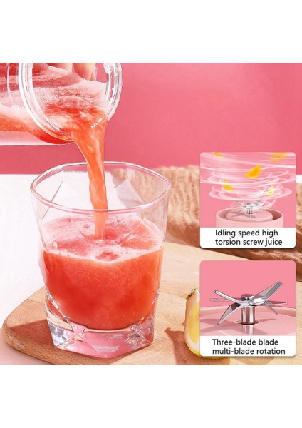 Taşınabilir Blender, Meyve Sıkacağı Kablosuz Taşınabilir Buz Kırma Elektrikli Meyve Sıkacağı Bardağı, El Blenderi Spor (Yeşil) (Yurt Dışından)