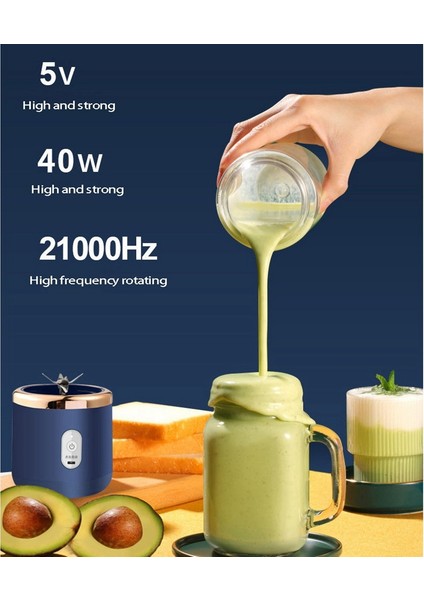 Yeni Taşınabilir Blender 400ML Elektrikli Meyve Sıkacağı Limon Portakal Meyve Sıkacağı Kablosuz Şarjlı 21000RPM Mikser (Mavi) (Yurt Dışından) modelleri
