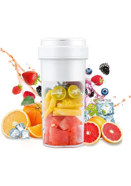 Kişisel Blender, Shake ve Smoothie'ler Için Taşınabilir Blender, USB Şarj Edilebilir, Seyahat Spor Salonu Dış Mekan Beyaz Için Bpa Içermeyen 550 ml (Yurt Dışından)