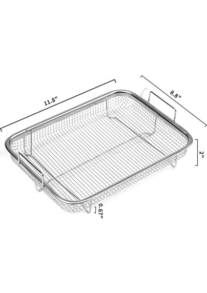 Fırın Için 2 Adet Hava Fritöz Sepeti, Paslanmaz Çelik Izgara Sepeti, Yapışmaz Örgü Sepet, Hava Fritöz Tepsisi Tel Raf Sepeti (Yurt Dışından)