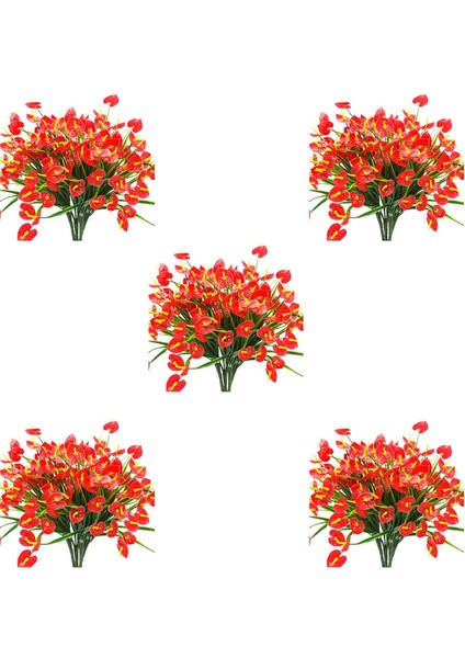 20 Demet Yapay Sahte Çiçekler Sahte Antoryum Bitkiler Plastik Çalılar Çalılar Yeşillik Kapalı Dışında Asılı Ekici (Yurt Dışından)