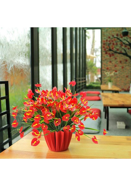 20 Demet Yapay Sahte Çiçekler Sahte Antoryum Bitkiler Plastik Çalılar Çalılar Yeşillik Kapalı Dışında Asılı Ekici (Yurt Dışından) fiyatları