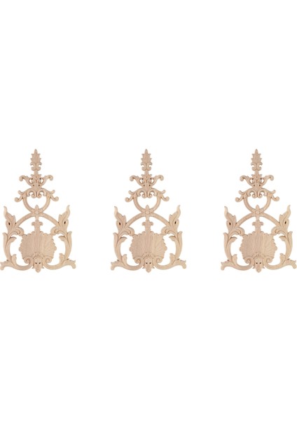 3x Kauçuk Ahşap Oyma Aplike Vintage Mobilya Zanaat Dekor H (Yurt Dışından)