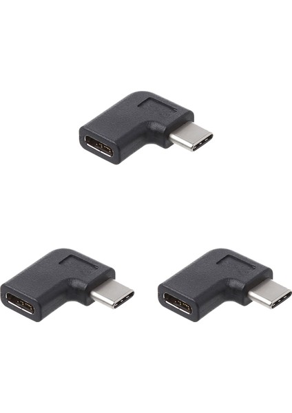 3x 90 Derece Sağ Açı USB 3.1 Tip C Erkek - Dişi Usb-C Dönüştürücü Adaptör (Yurt Dışından)