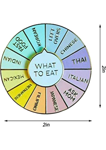 3 Adet Broş Döndürülebilir, 1 Adet Ne Yenir Spinning Pin Foodie Pin Interaktif Pin 1 Adet Emaye Pin (Yurt Dışından)