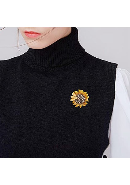 Kostüm Takı Çiçek Broş Pins Kadınlar Için Moda Kristal Broches Vintage Takı Broche Pins Renk Ayçiçeği Arı A (Yurt Dışından)