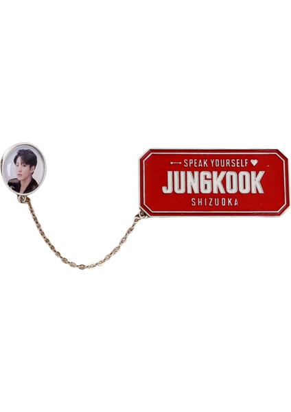 Bts Japonya Saha Metal Zincir Rozeti Çevresel Kurşun Geçirmez Gençlik Ligi Yaratıcı Broş Rozeti Broşlar-Kırmızı Jung Kook (Yurt Dışından)