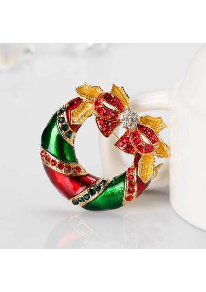 Noel Broş Pins Garland Ilmek Moda Kış Takı Kadın Dekorasyon Hediyeler (Yurt Dışından)