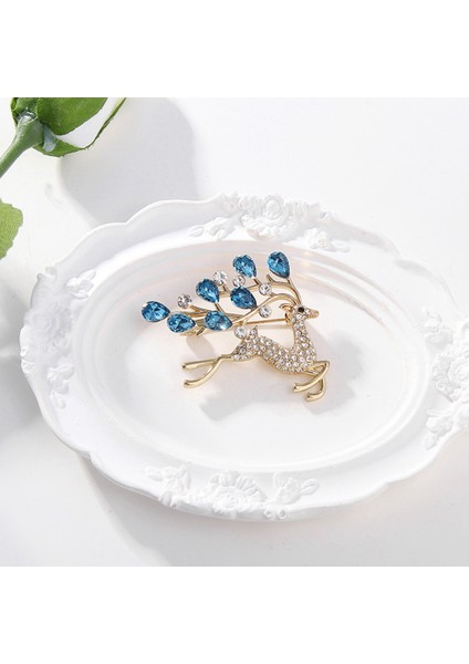 Geyik Broş Kristal Açık Kahverengi Broş Kadınlar Sevimli Hayvan Broş Pin Moda Takı Hediye Nefis Broşlar (Yurt Dışından) modelleri