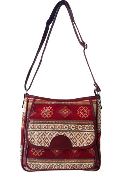 Otantik ve Kilim Desenli Goblen Omuz Çantası