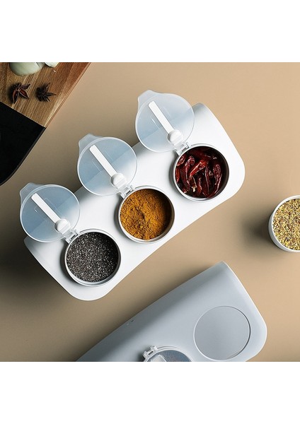 Baharat Kutusu Mutfak Baharat Kavanoz, Baharat Tuz Şeker Cruet Için Baharat Saklama Kabı, Kaşık Beyaz Baharat Kavanozları (Yurt Dışından)