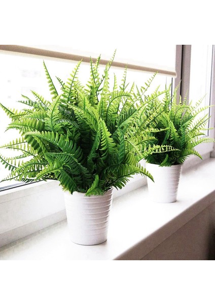 Açık Eğrelti Otları Için 12 Adet Yapay Bitkiler Yapay Boston Fern Bitki Açık Plastik Bitkiler Için Yapay Eğrelti Otları (Yurt Dışından)