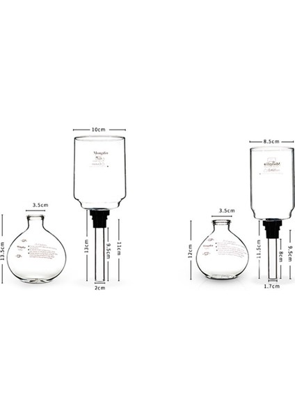 2x Kahve Sifonu Pot Aksesuarları Tca-3/5cup Yüksek Kaliteli Cam Sifon Vakum Pot Kahve Makinesi Parçaları Değiştirin (A) (Yurt Dışından)