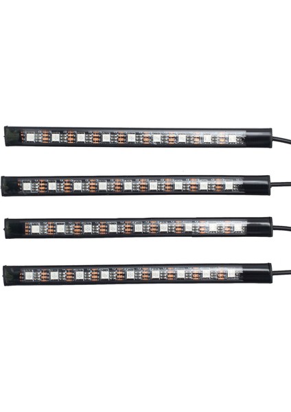 4x DC12V 9 LED Rgb Araç Iç Atmosfer Ayak Bölmesi Şerit Işığı USB Şarj Cihazı (Yurt Dışından)